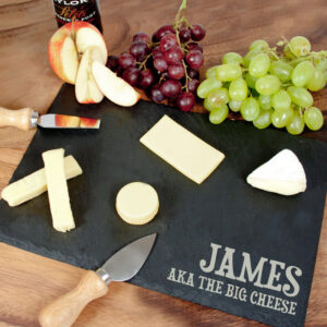 Personalised Rustic Slate Cheese Board