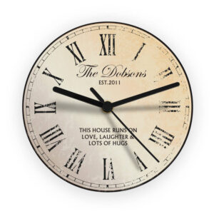 Personalised Rustic Glass Clock