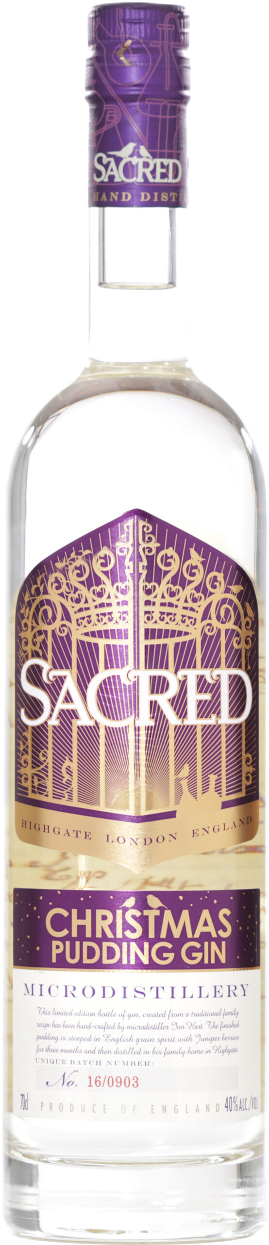 Sacred - Christmas Pudding Gin 70cl Bottle