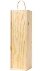 Pine Box - 1 Bottle With Sliding Lid Single Bottle Gift Box