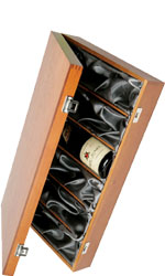 Hardwood, Silk Lined Box - 6 Bottle Six Bottle Gift Box