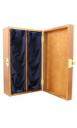 Hardwood, Silk Lined Box - 2 Bottle Twin Bottle Gift Box
