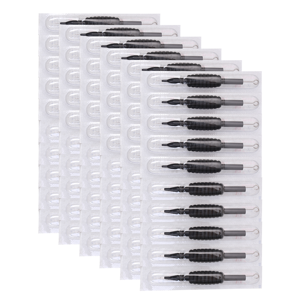 Dragonhawk 60 Counts Black Disposable Tattoo Tubes with Matching Assorted Pre-sterilized Tattoo Needles