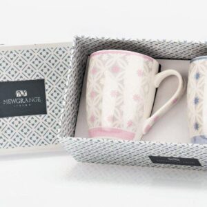 Newgrange Living - Pearl Bone China Mug Pair ~ Pink & Blue