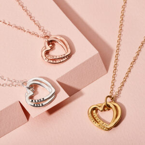 Personalised Interlinking Love Hearts Necklace