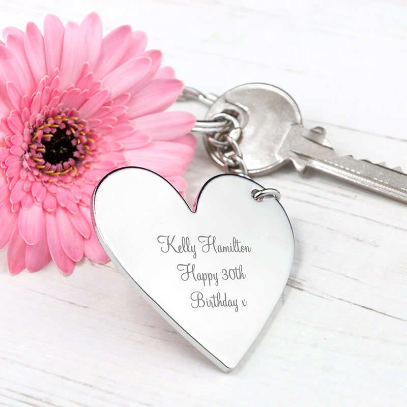 Personalised Heart Keyring