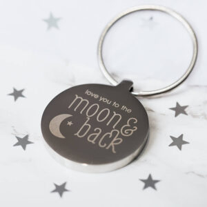 Personalised Moon & Back Keyring