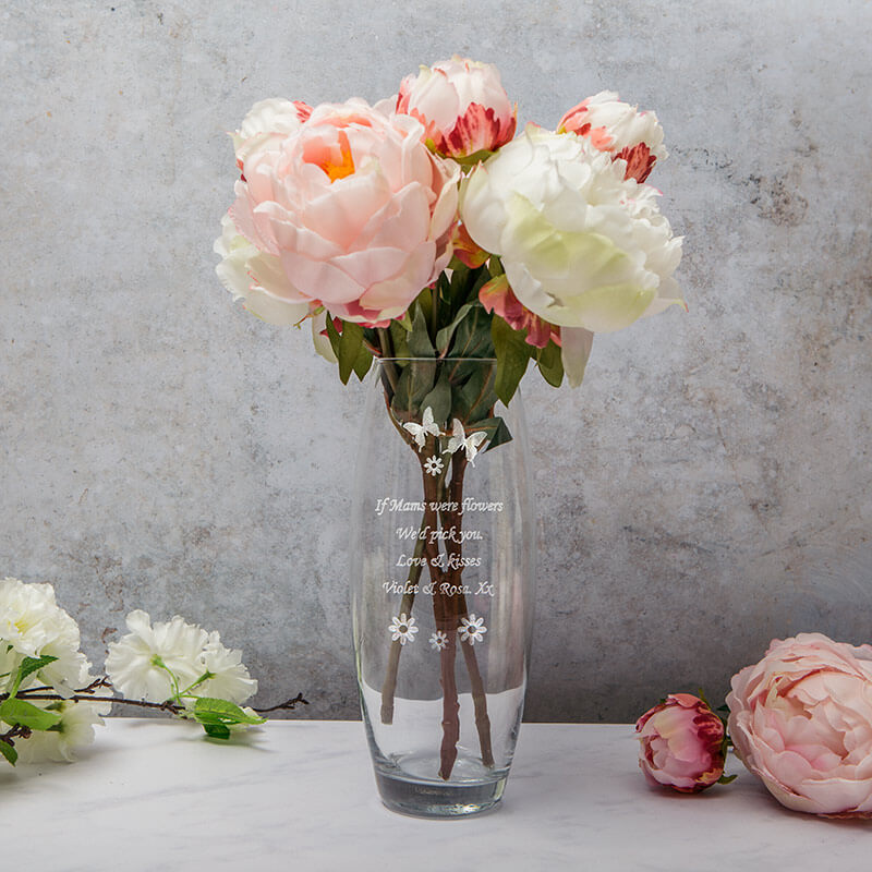 Personalised Butterflies and Flowers Vase