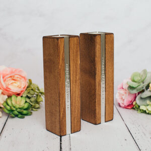 Personalised Wooden Candle Holders