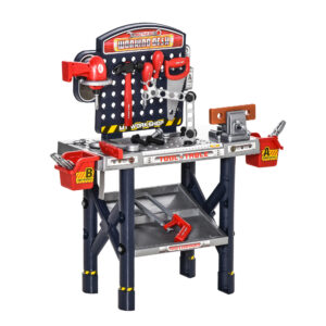 HOMCOM 55 PCS Kids Workbench & Tool Play Set Toy Educational Pretend Play w/ Shelf Storage Box Electric Drill Gift for 3-6 Years Old | Aosom Ireland