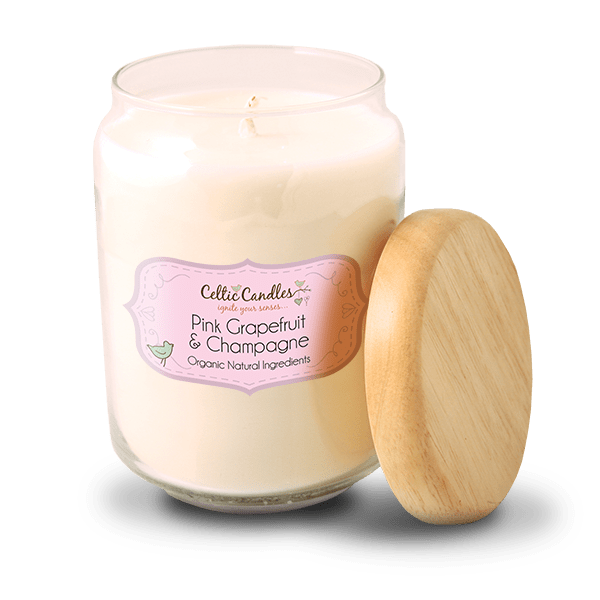 Pink Grapefruit and Champagne Large Pop Candle | Celtic Candles