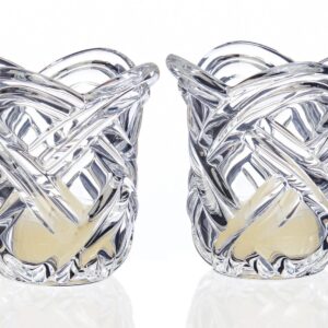 Newgrange - Pair of Woven Glass Tealight Holders (10cm)