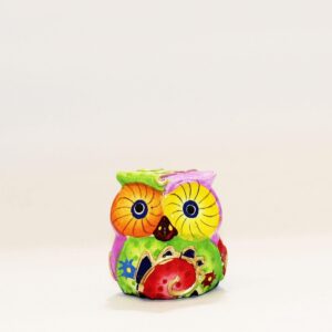 Hand Painted Wooden Owl rainbow