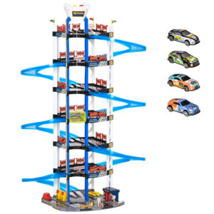 HOMCOM 7-Level Garage Toy Parking Lot PlaySet Dual Race Tracks Toddler Car Games for 3-6 Years Old | Aosom Ireland