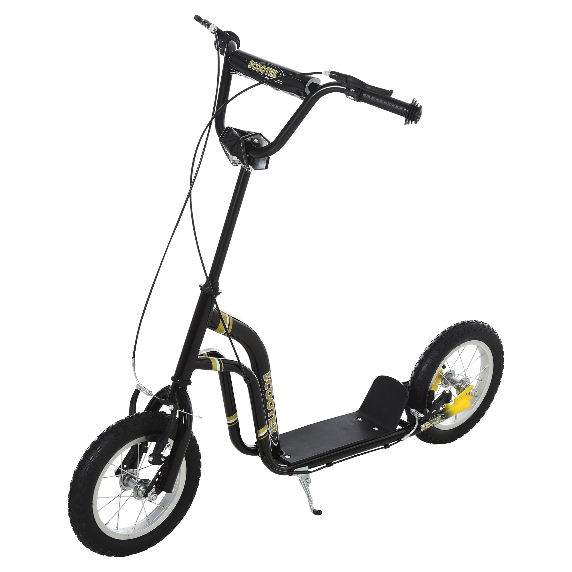 HOMCOM Youth Scooter Front & Rear Caliper Dual Brakes 12-Inch Inflatable Front Wheel Ride On Toy For Age 5+ | Aosom Ireland