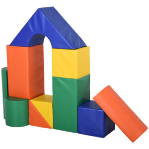 HOMCOM 11 Piece Climb & Crawl Activity Play Set Soft Foam Blocks Building Set for Baby Toddler Preschooler Play Equipment| Aosom Ireland