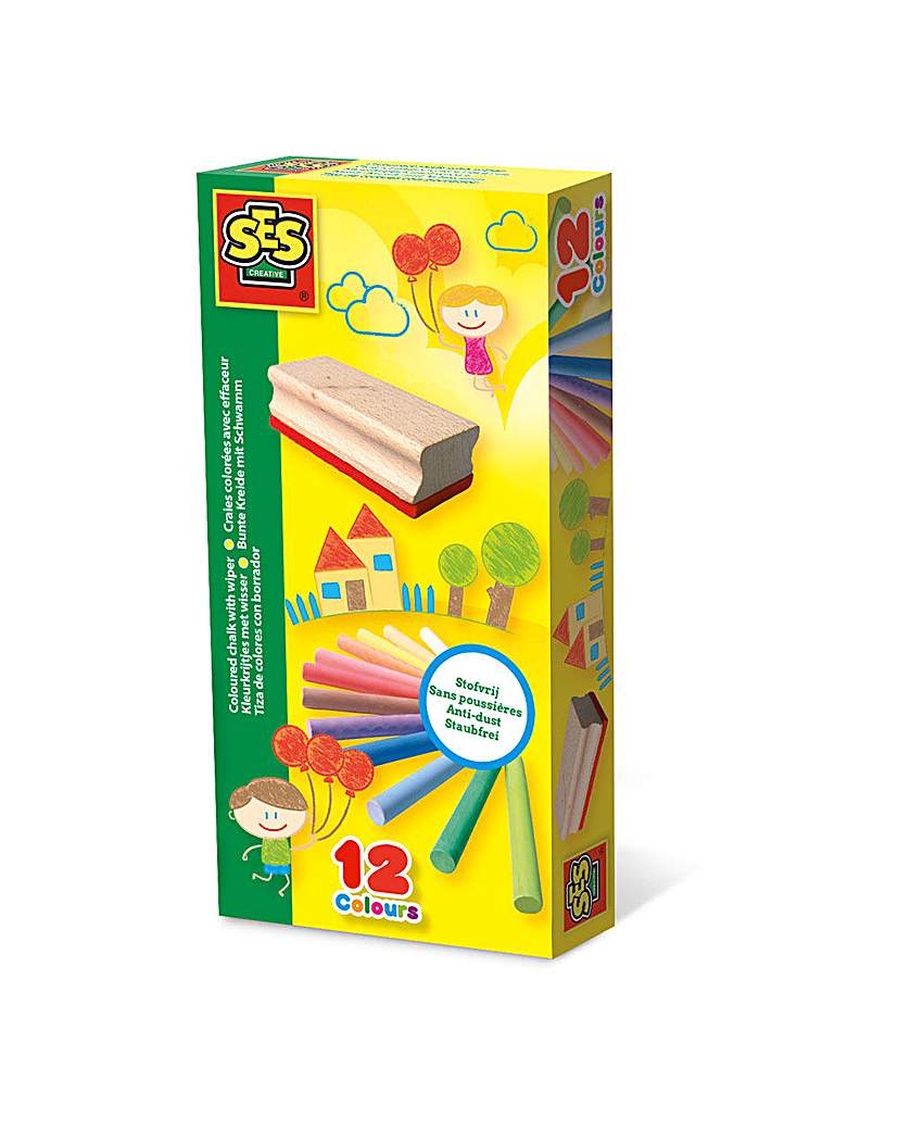 Children's Coloured Chalk with Wiper Set
