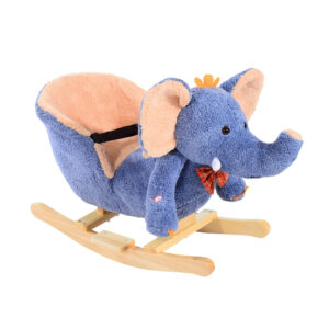 HOMCOM Children Rocking Seat with Sound, Elephant-Blue/Beige|Aosom Ireland