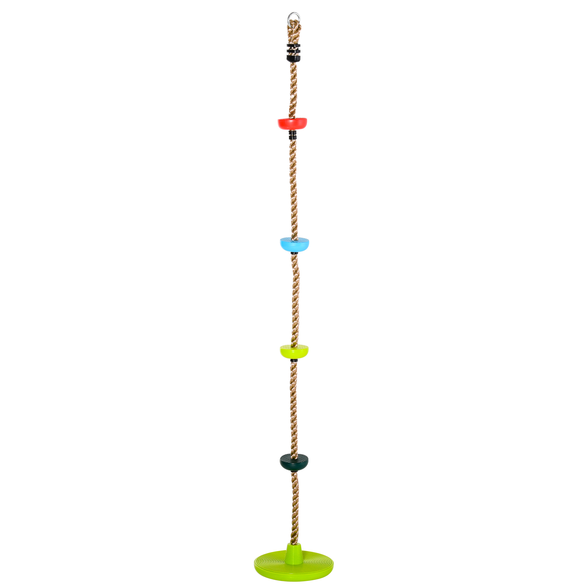 HOMCOM Multicolor Kid Climbing Rope Disc Swings Seat Set with Platforms Outdoor Toys Playset for Playground Backyard | Aosom Ireland