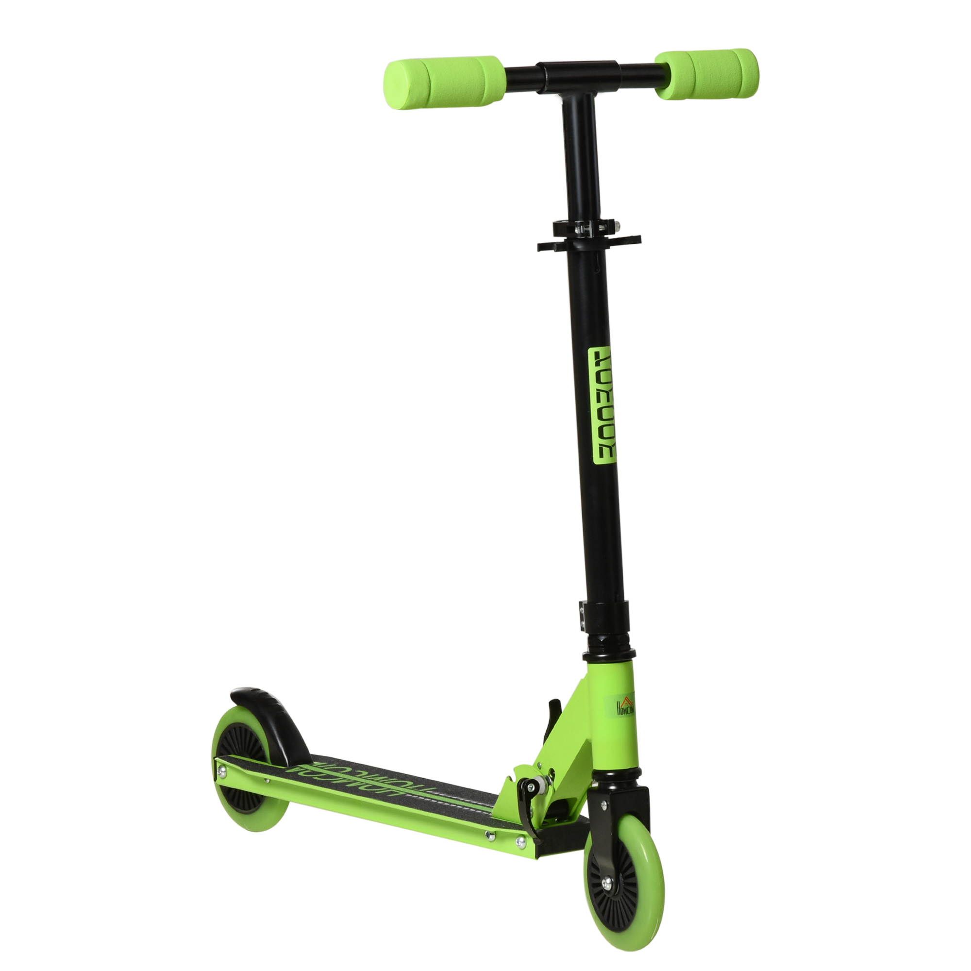 HOMCOM Kids Scooter Foldable Kick Scooter W/ Adjustable Height Brake for Boys&Girls 3 - 8 Years Green | Aosom Ireland