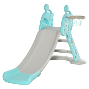 HOMCOM 2 in 1 Kids Slide w/Basketball Hoop Toddler Freestanding Slider Playset Slipping Climber Playground Equipment Set|Aosom Ireland