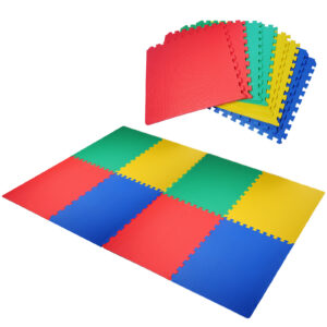 HOMCOM 32 SQ FT Interlocking Floor Foam Play Mat Mats - EVA - Mulit-Coloured - Set of 8 | Aosom Ireland
