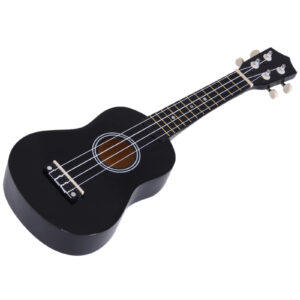 HOMCOM Portable 21 Inch Birch Wood Ukulele, 53L x 17.5W x 6.2Hcm-Black | Aosom Ireland