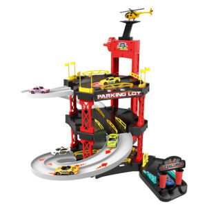 HOMCOM 55 Pcs Kids Parking Lot Play Set 3 Storey Garage Playset Cars Helicopter Elevator Slopes Traffic Accessories Fun Racetrack|Aosom Ireland