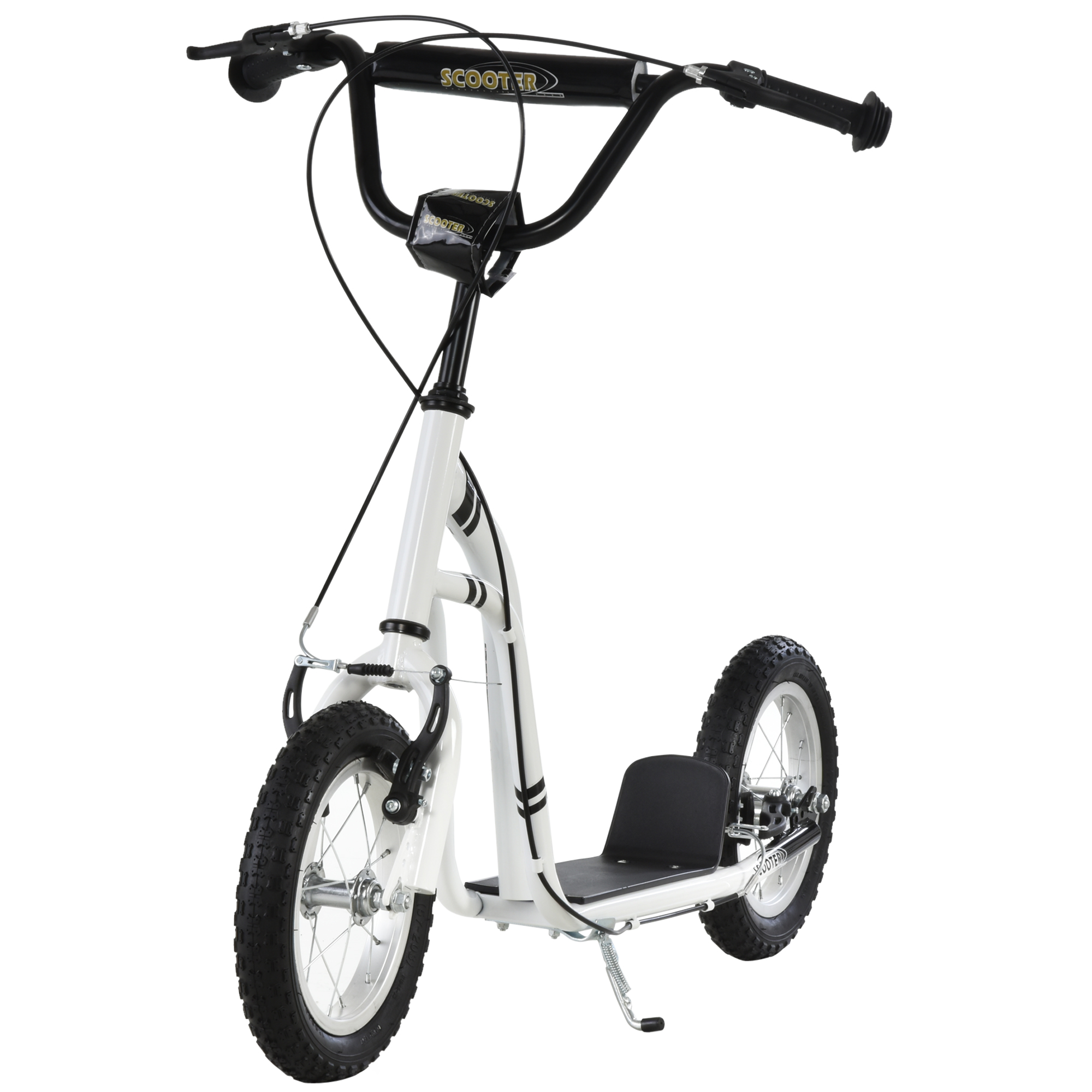 HOMCOM Youth Scooter Front and Rear Caliper Dual Brakes 12-Inch Inflatable Front Wheel Ride On Toy For Age 5+|Aosom Ireland
