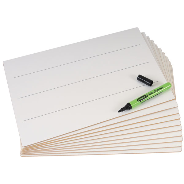 Show-me A4 Whiteboard, Rigid MDF Lined (Pack of 10)