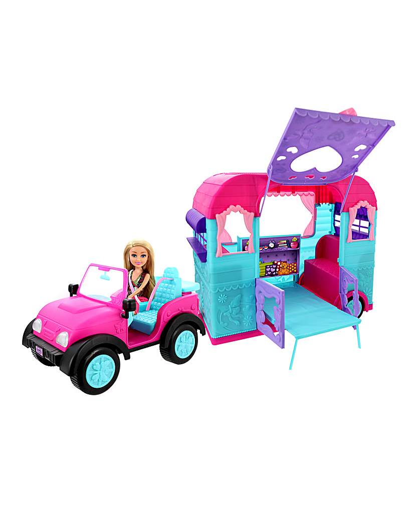 Sparkle Girlz Jeep & Caravan Playset